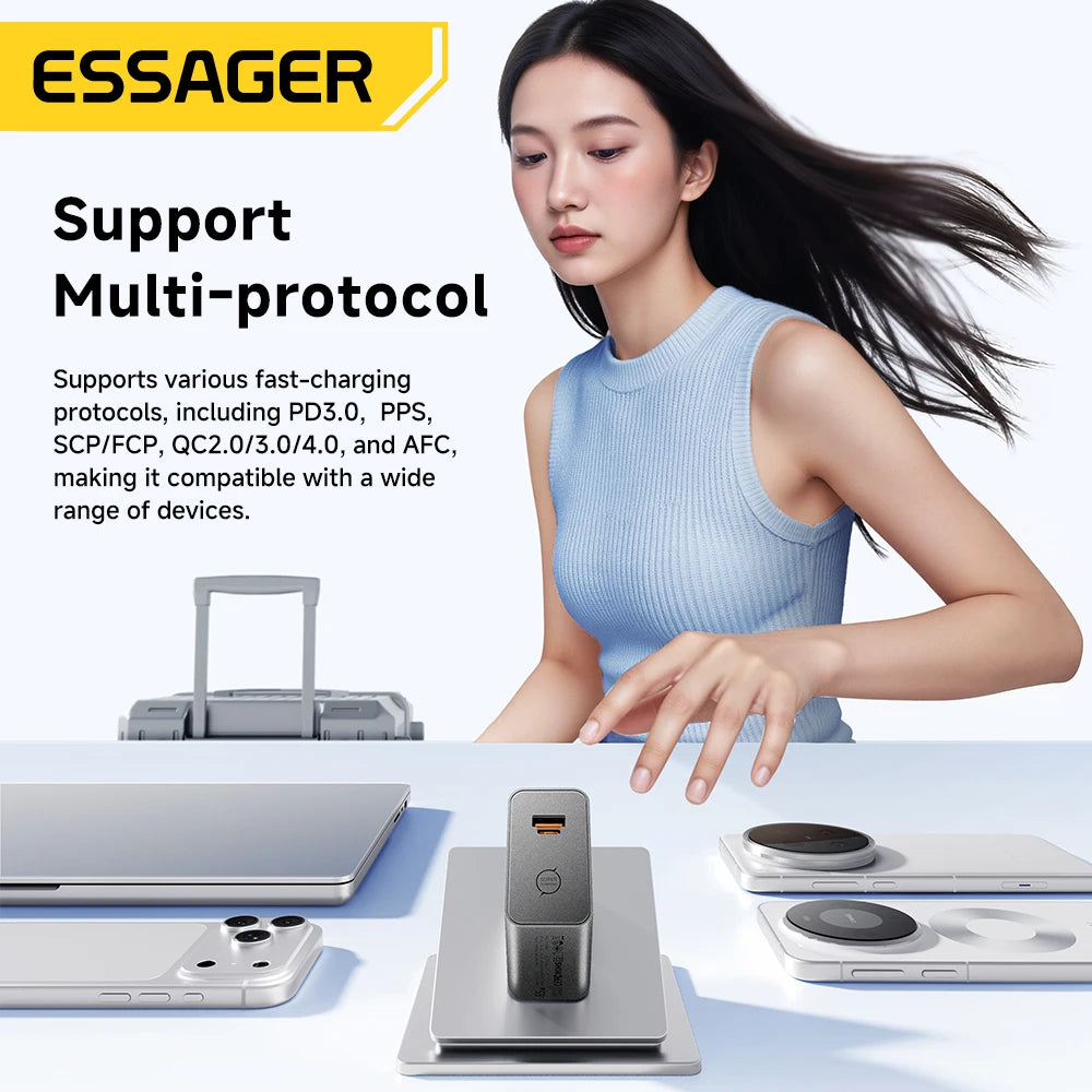 ESSAGER 65W GaN Fast Charger – 2-in-1 USB-C & USB-A GaN Fast Charger SPOT