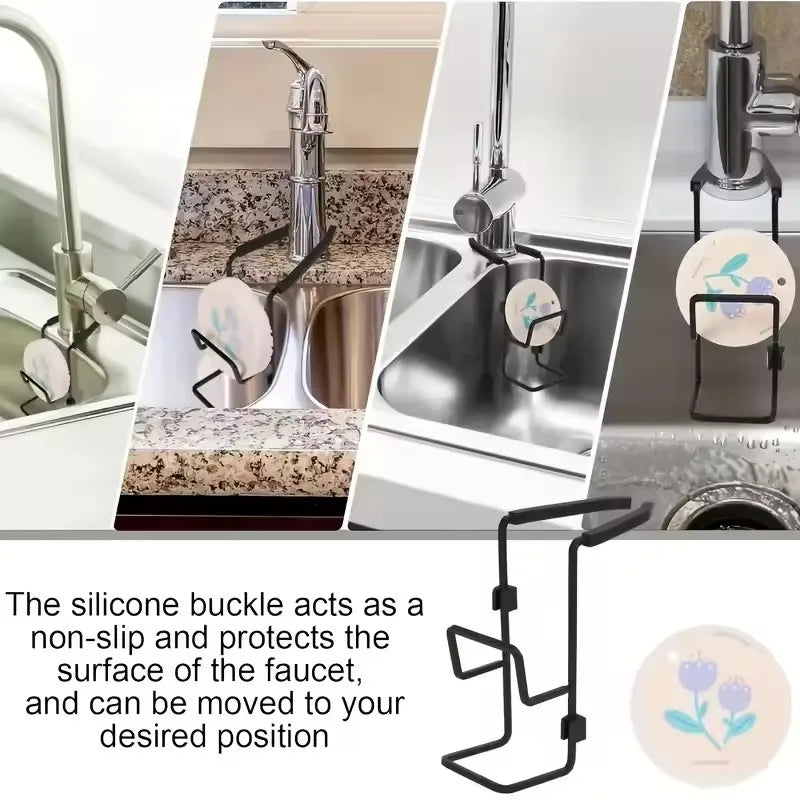 Kitchen Sink Sponge Holder & Soap Organizer – Faucet Rack Sink Organizer Rack SPOT