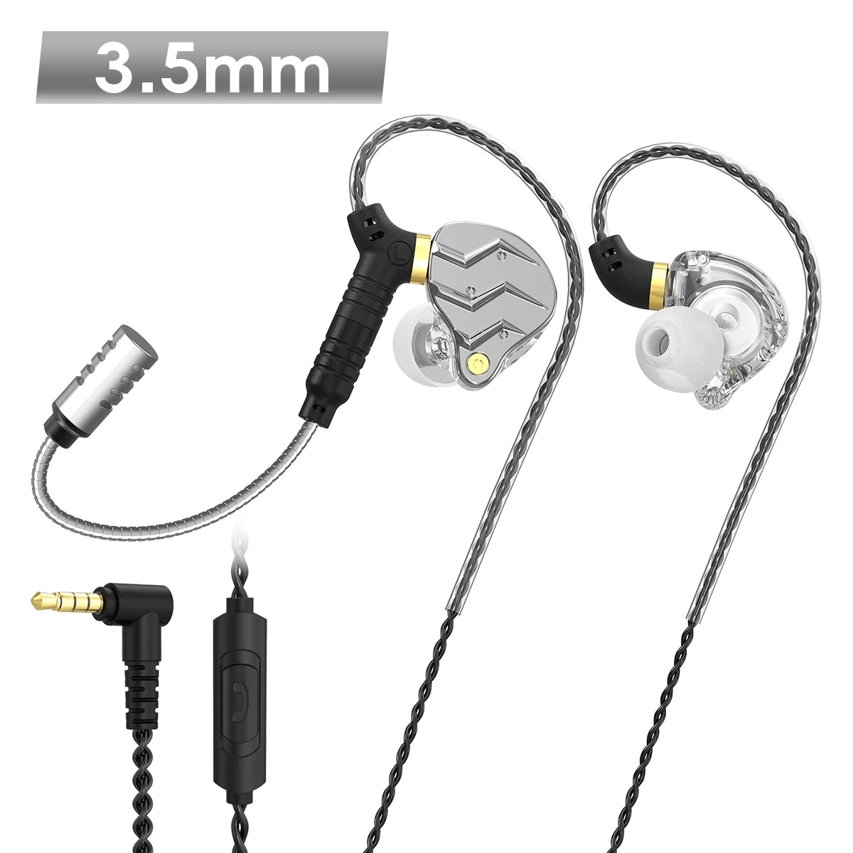 VIKEFON Wired Gaming Earbuds – Detachable Mic, 11mm Driver Wired Gaming Earbuds SPOT 3.5mm white