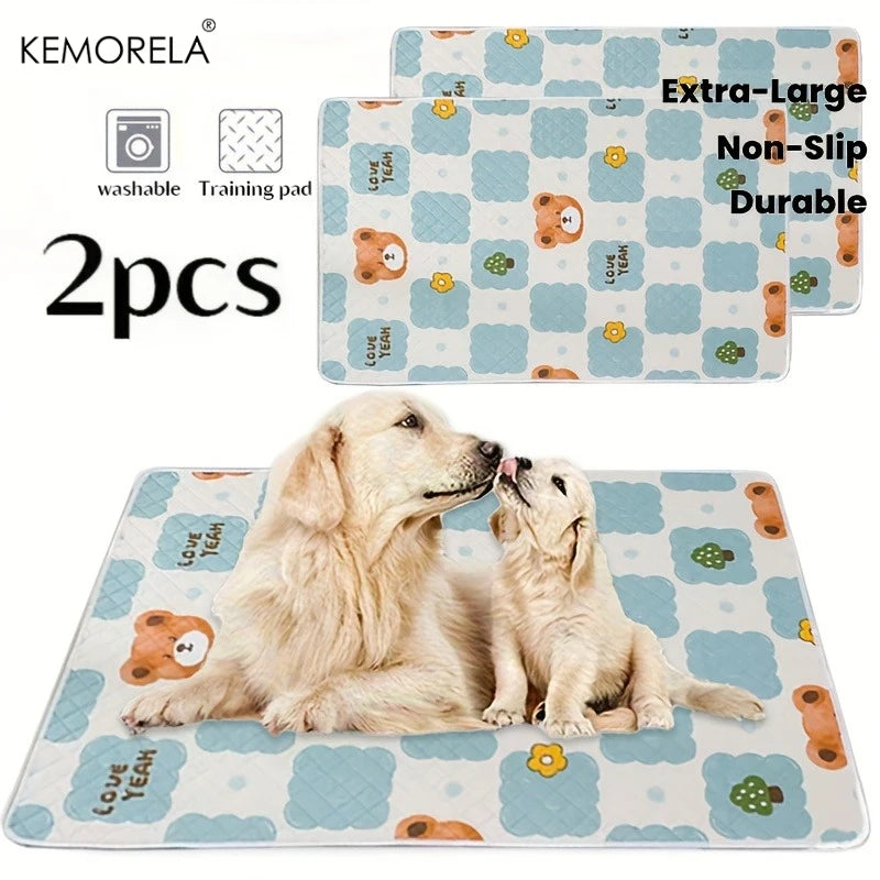 Kemorela 2-Pack Washable Dog Training Mats – Reusable Pet Mats Dog Training Mat SPOT 2PCS 30x40cm