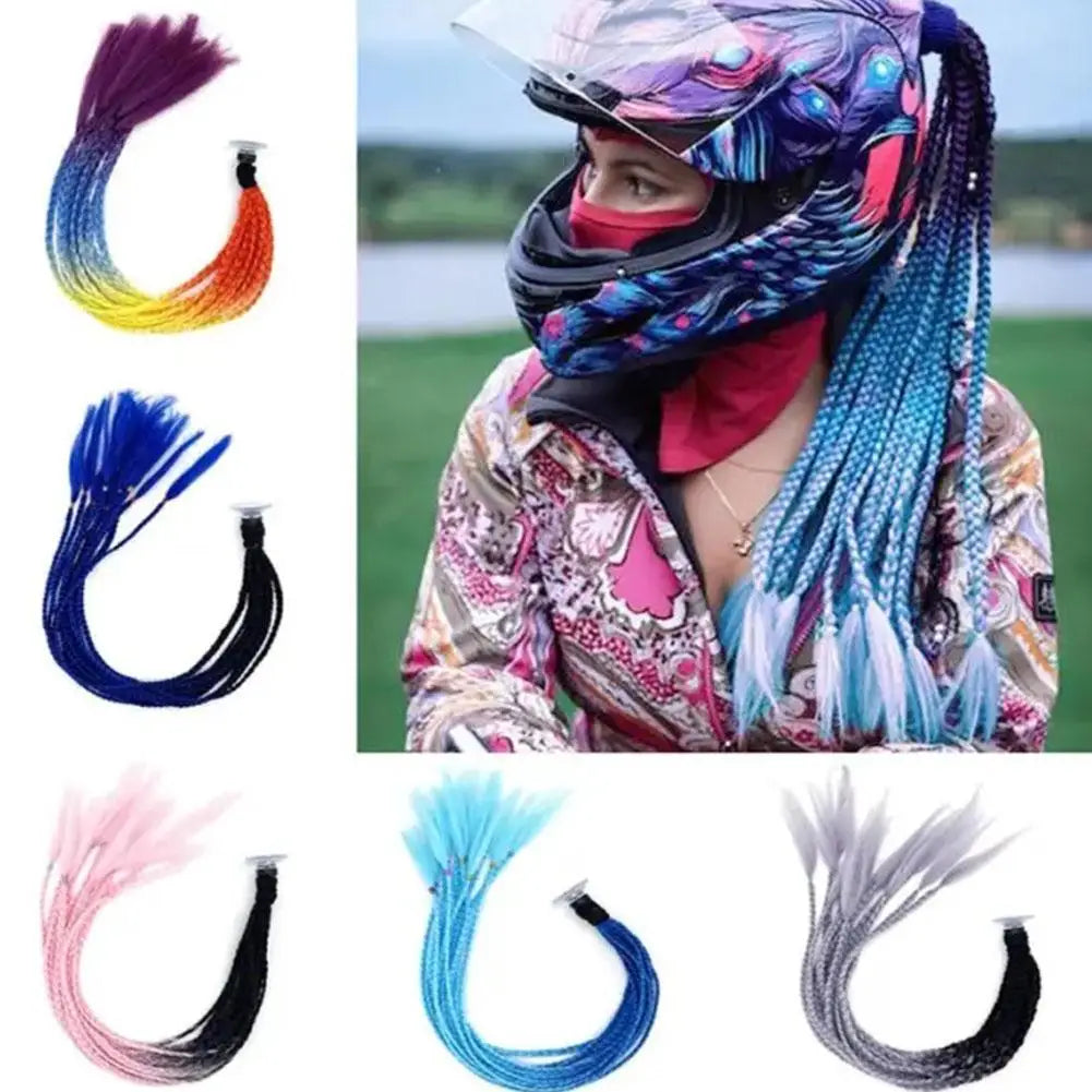 Helmet Braid Pigtail Decoration – Fits Bike & Motorcycle Helmets Helmet Accessory SPOT