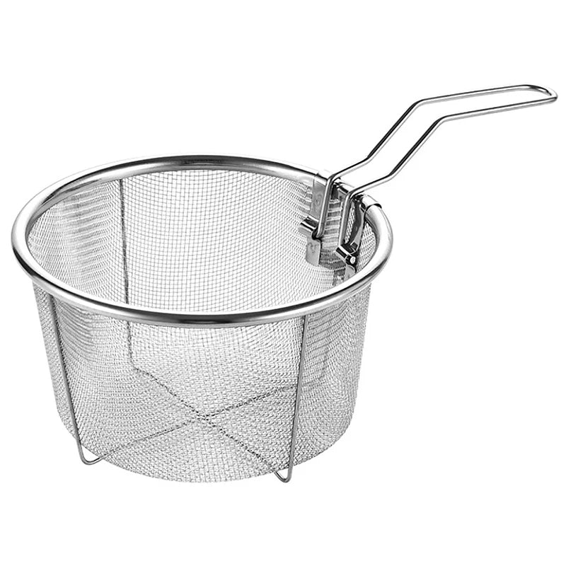 Stainless Steel Deep Fry Basket – Round Wire Mesh Strainer Fry Basket Strainer SPOT