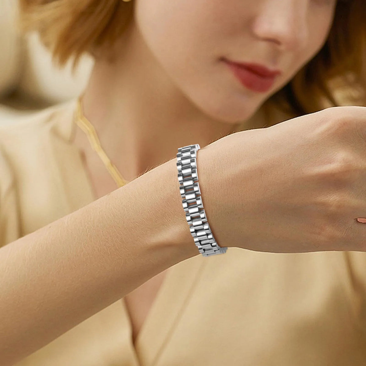 Meaeguet Presidential Link Bracelet – Stainless Steel, Gold/Silver Link Chain Bracelet SPOT
