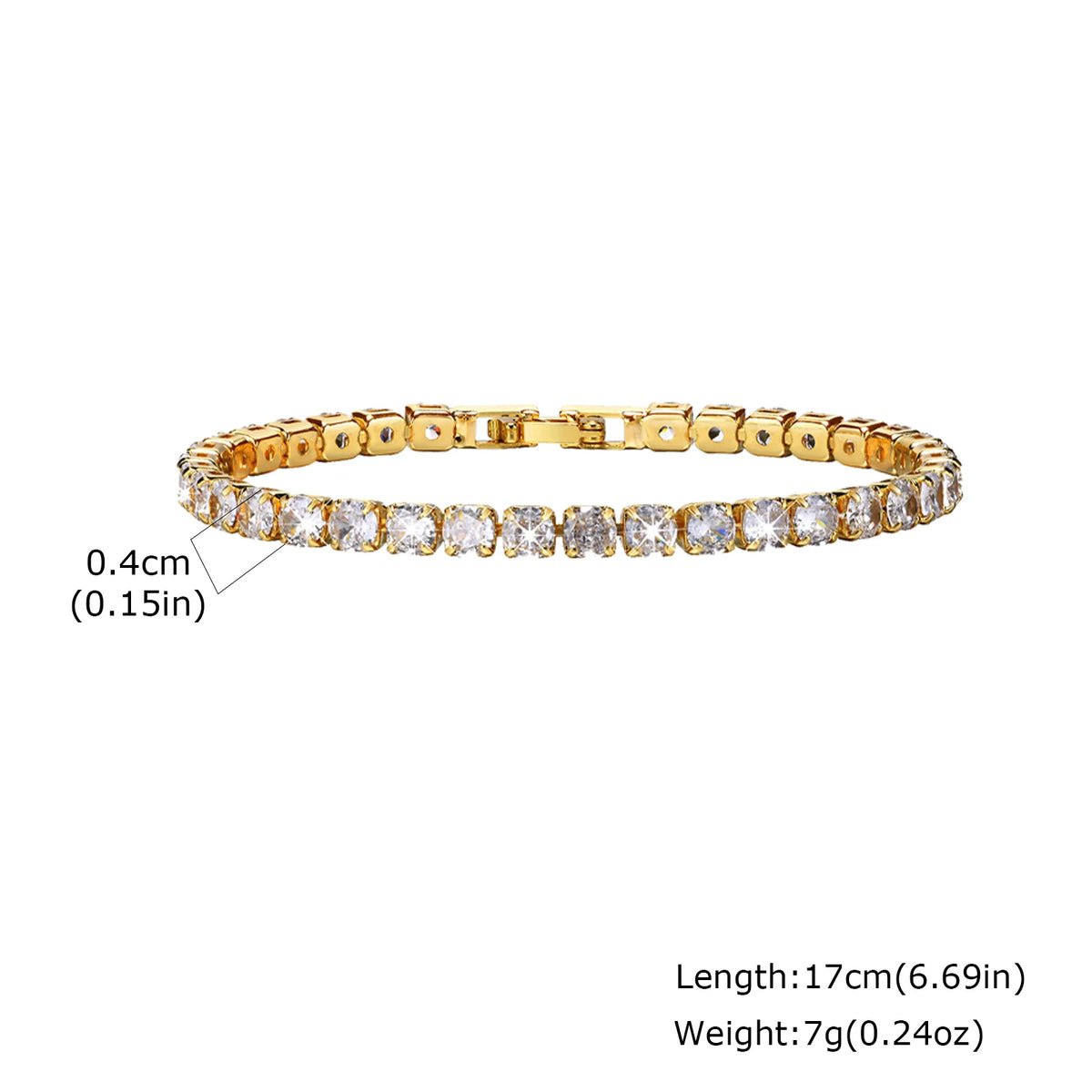 Women's CZ Starburst Tennis Bracelet – Waterproof Stainless Steel Tennis Bracelet SPOT PBR-035G-17