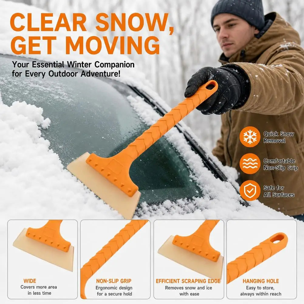 Car Snow & Ice Scraper Long Handle – TPU Windshield Wiper Car Ice Scraper SPOT