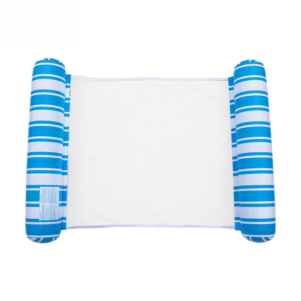 Inflatable Striped Pool Float Hammock – 4 Colors | PVC Inflatable Pool Float SPOT Blue