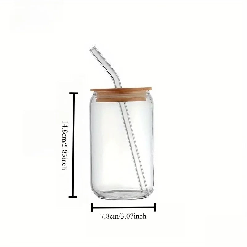 16oz Daisy Glass Cup with Lid & Straw – Iced Coffee Cup Glass Tumbler Cup SPOT