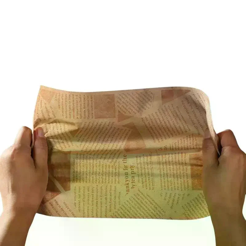 Greaseproof Food Liner Paper 50 Sheets – Retro Newspaper Print Food Liner Paper SPOT
