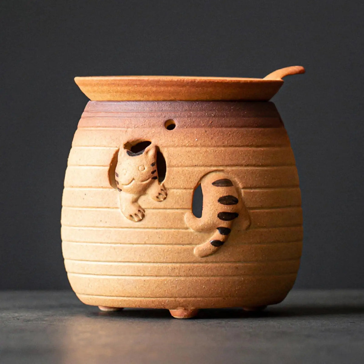 Ceramic Teapot Warmer Candle Heater Base – Kitten Design Teapot Warmer SPOT