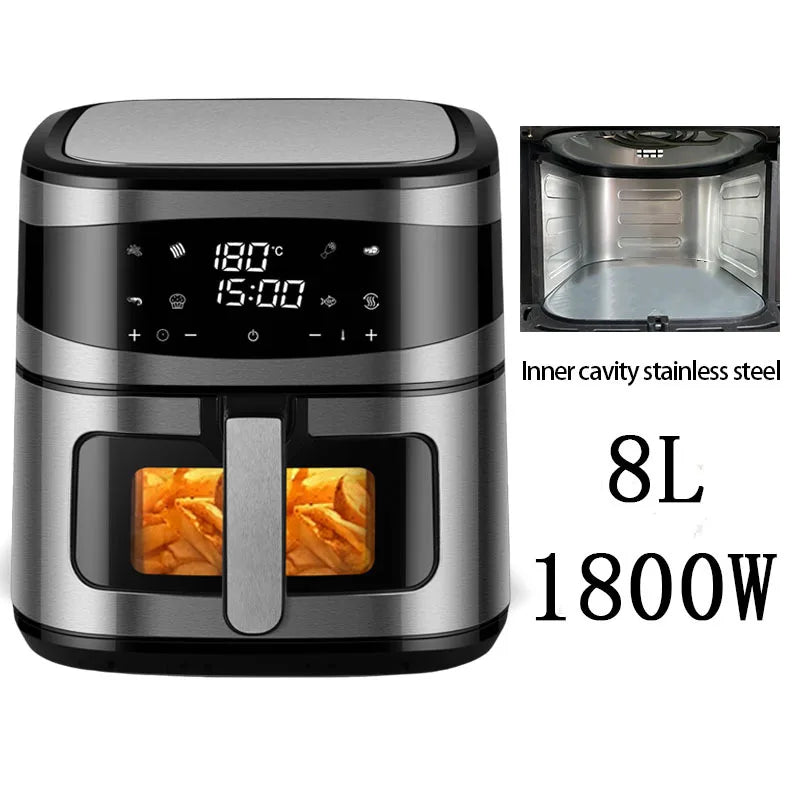 DUTRIEUX 8L Digital Air Fryer – Large Stainless Steel Multifunction Electric Air Fryer SPOT