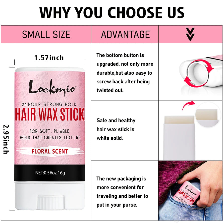 Floral Hair Wax Stick – Strong Hold, Shine & Frizz Control Hair Wax Stick SPOT