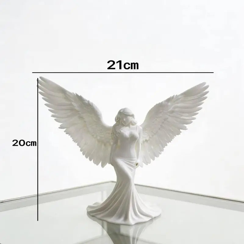 White Angel Wings 3D Printed Goddess Figurine Desk Ornament Decorative Figurine SPOT 1PCS