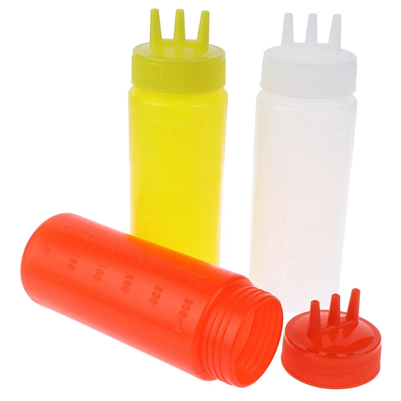 3-Hole Squeeze Bottle Condiment Dispenser – 12 oz Condiment Squeeze Bottle SPOT