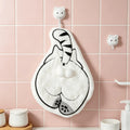 Cute Cat & Dog Butt Hand Towels – Coral Fleece, Hanging Novelty Hand Towel SPOT WHITE
