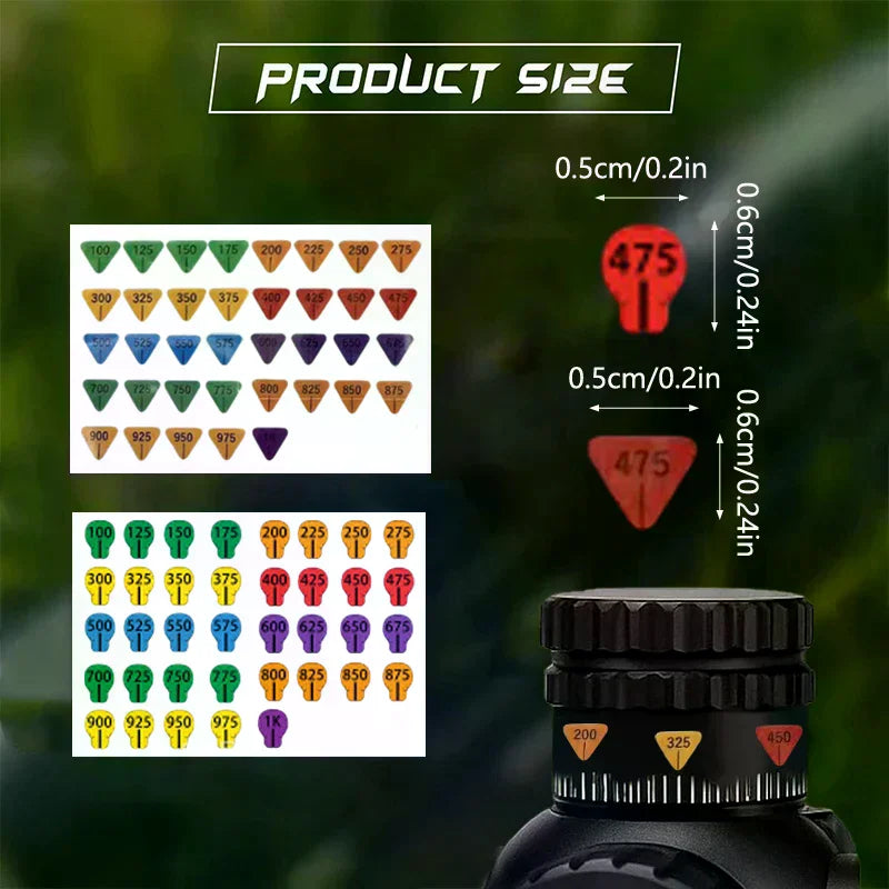 Rifle Scope Turret Stickers – Long Range Shooting Labels Scope Turret Labels SPOT
