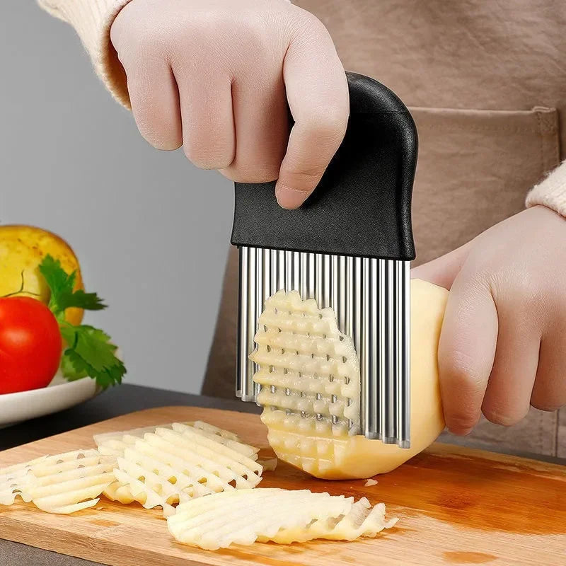 Stainless Steel Crinkle Wavy Knife – Chip & Fry Slicer Vegetable Slicer SPOT