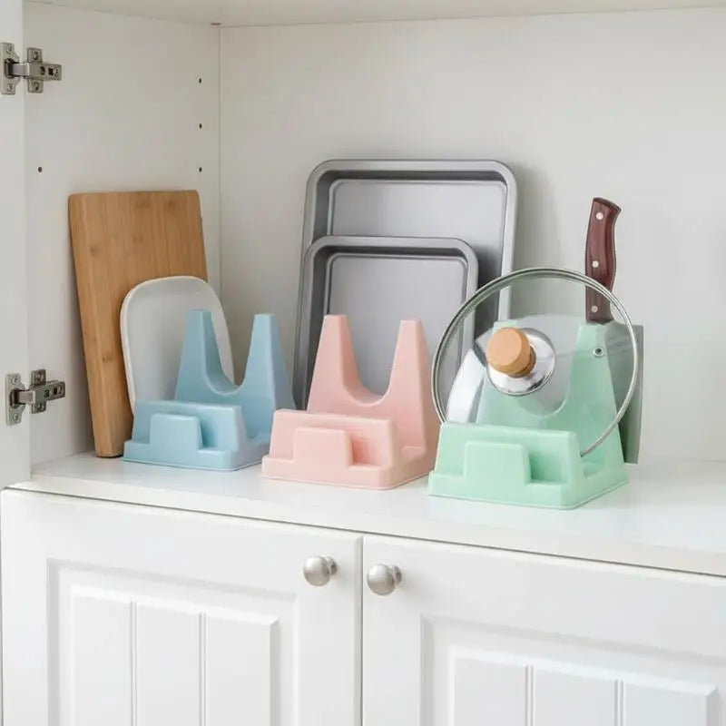 2-Pack No-Drill Pot Lid Holder – Countertop Kitchen Organizer Pot Lid Holder SPOT