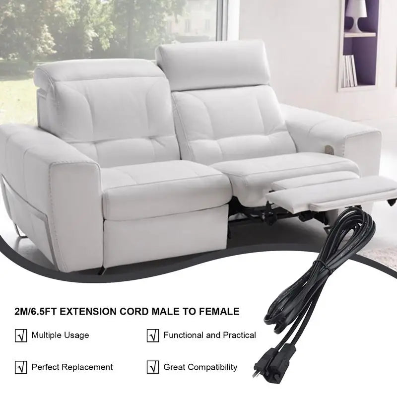 6.5ft Power Extension Cord for Electric Recliner & Lift Chair Power Extension Cord SPOT