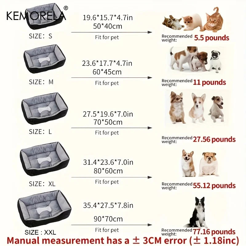 KEMORELA Plush Dog Bed | PP Fill | Small to Large Breeds Plush Dog Bed SPOT
