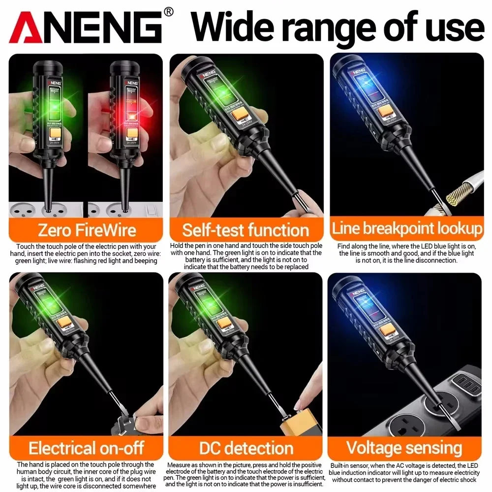 ANENG B15 Non-Contact Voltage Detector Pen 24-250V AC DC Voltage Detector Pen SPOT
