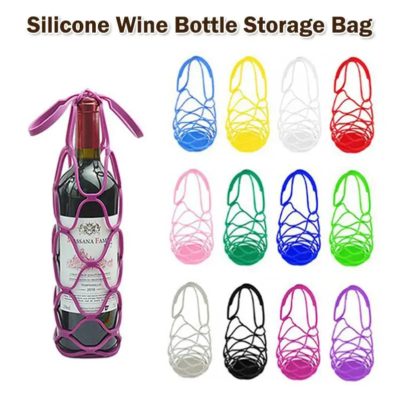 Silicone Wine Bottle Carrier Bag & Cup Mat – Reusable Wine Bottle Carrier SPOT