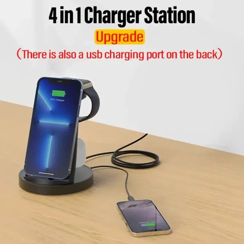VIKEFON 4-in-1 Wireless Charging Station for iPhone & Apple Watch Wireless Charging Station SPOT