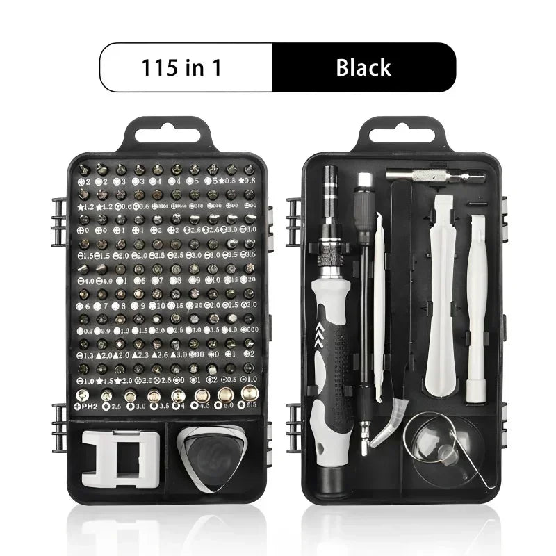 115-in-1 Precision Screwdriver Set | Magnetic Bits & Pry Tools Precision Screwdriver Set SPOT 115 in 1 Gray