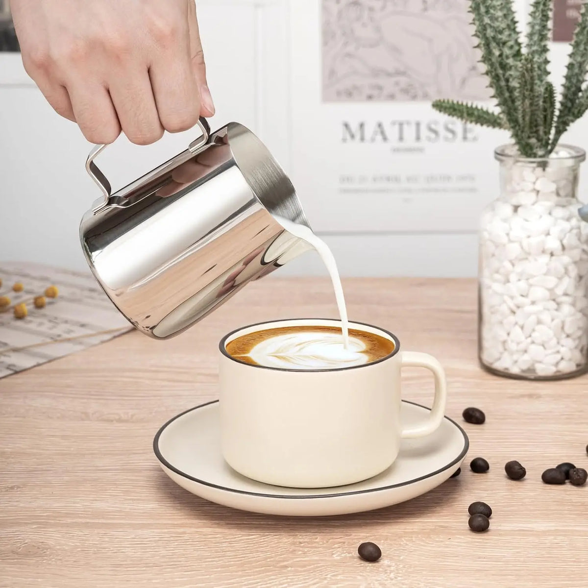 12oz Stainless Steel Milk Frothing Pitcher – Latte Art Jug Milk Frothing Pitcher SPOT