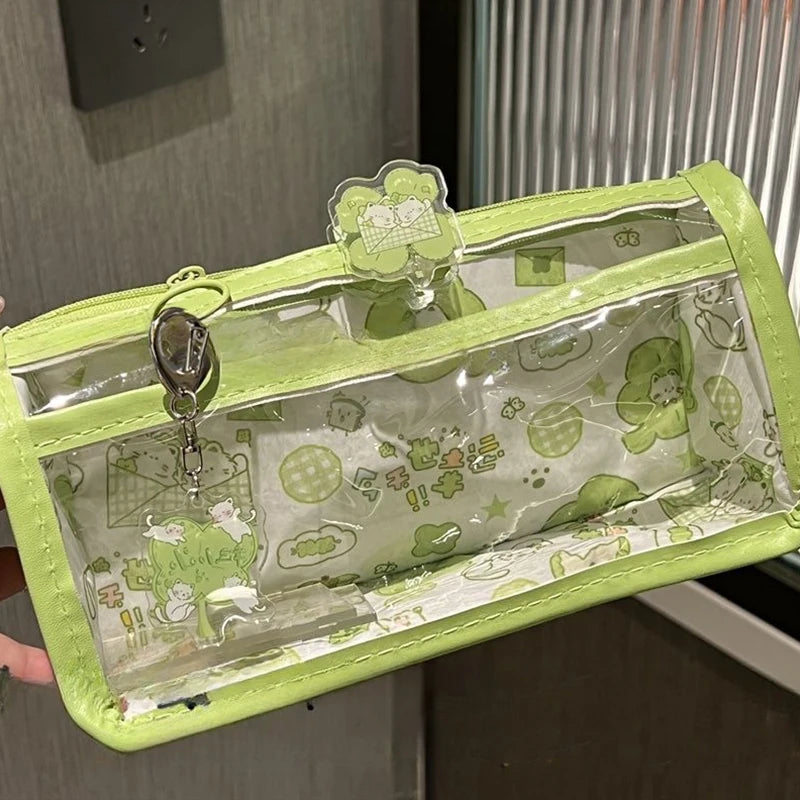 Cartoon Translucent Pencil Case – Large Capacity Stationery Bag Pencil Case SPOT