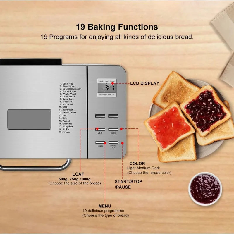 Automatic Stainless Steel Bread Maker – Dough Kneader & Fermenter Bread Maker SPOT
