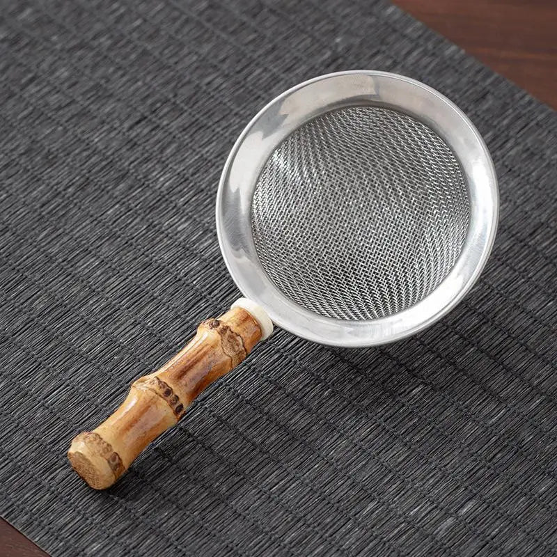 Stainless Steel Tea Strainer with Bamboo Handle | Fine Mesh Tea Strainer SPOT A1