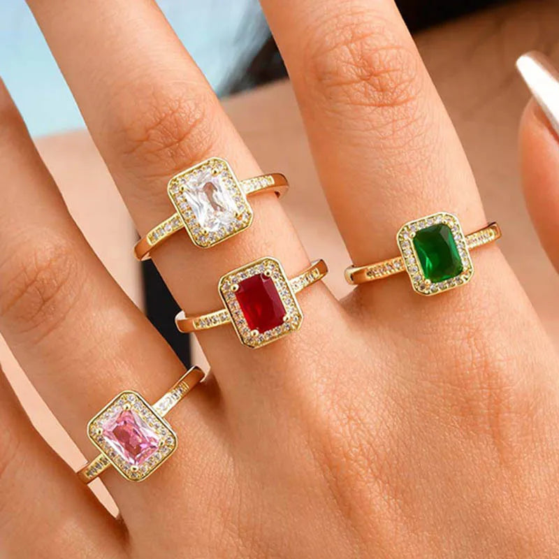 Meaeguet Adjustable Crystal Ring – 18K Gold-Plated Women Fashion Ring SPOT