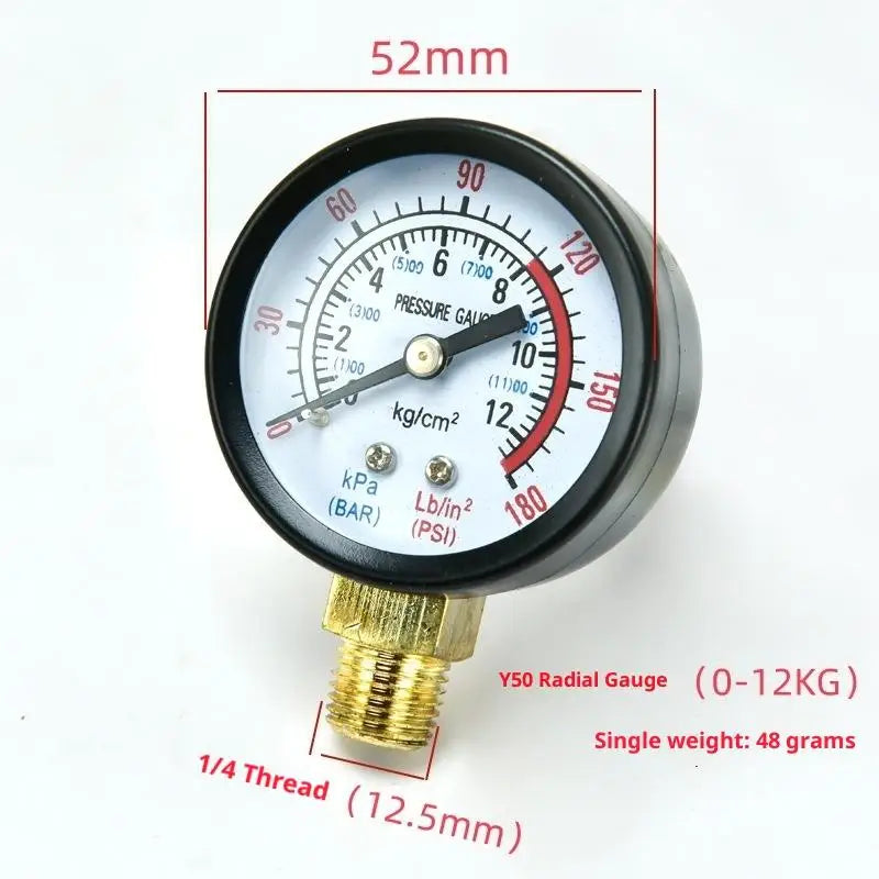 Air Pressure Gauge 0-10/12/25 Bar – Hydraulic DIY Tool Pressure Gauge SPOT A9