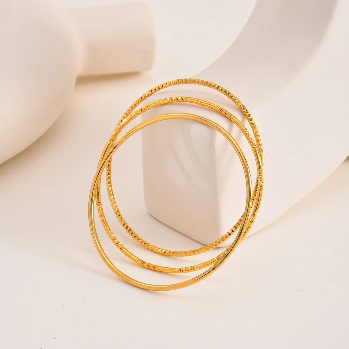 18K Gold Plated Stainless Steel Stackable Bangle Bracelet Bangle Bracelet SPOT