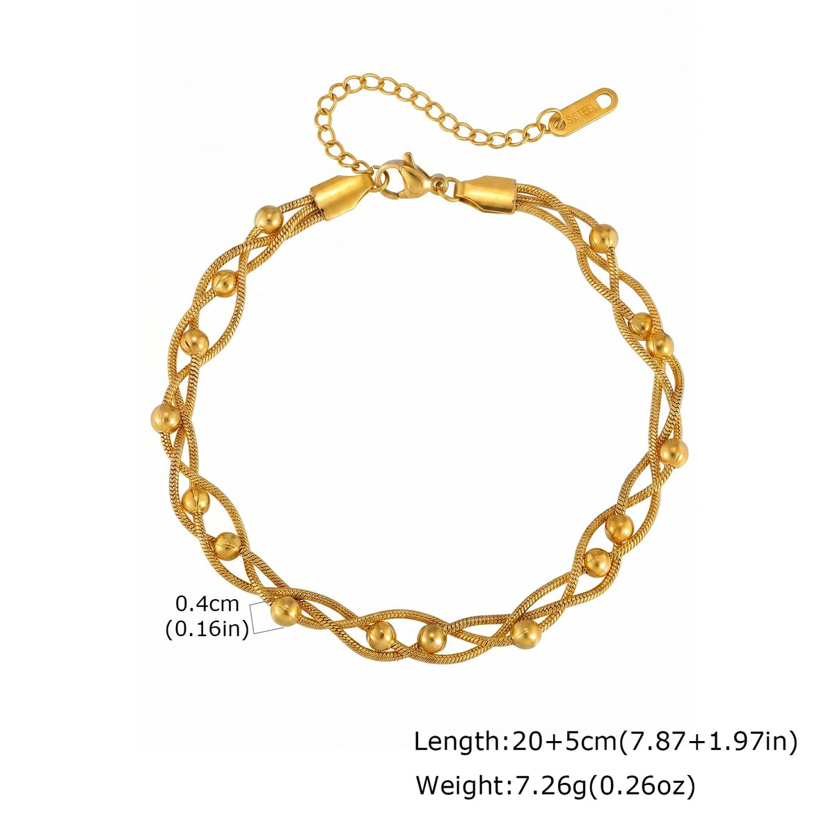 Layered Snake Chain Anklet – Waterproof Gold Stainless Steel Fashion Anklet SPOT