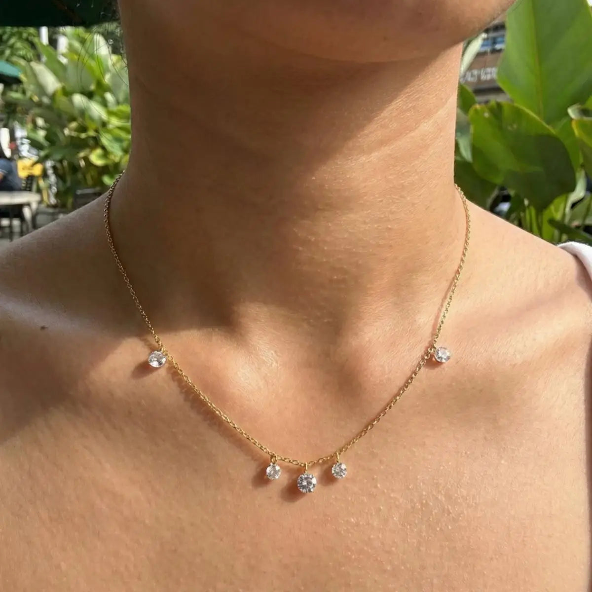 Cubic Zirconia Solitaire Pendant Necklace – 18K Gold Plated Pendant Necklace SPOT