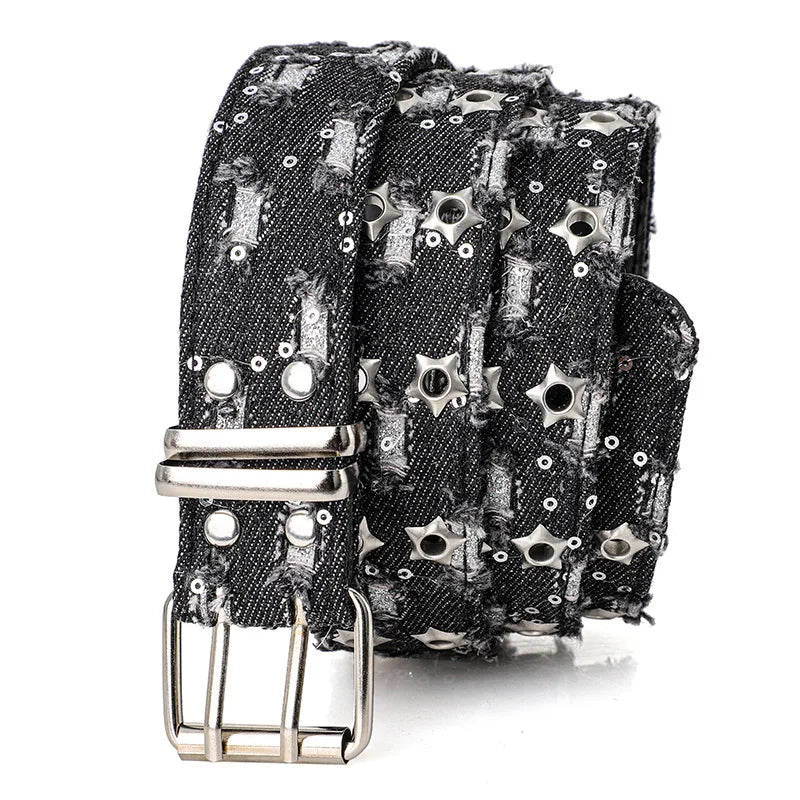 Y2K Star Pin Buckle Belt – Unisex Punk HipHop Jeans Accessory Fashion Belt SPOT