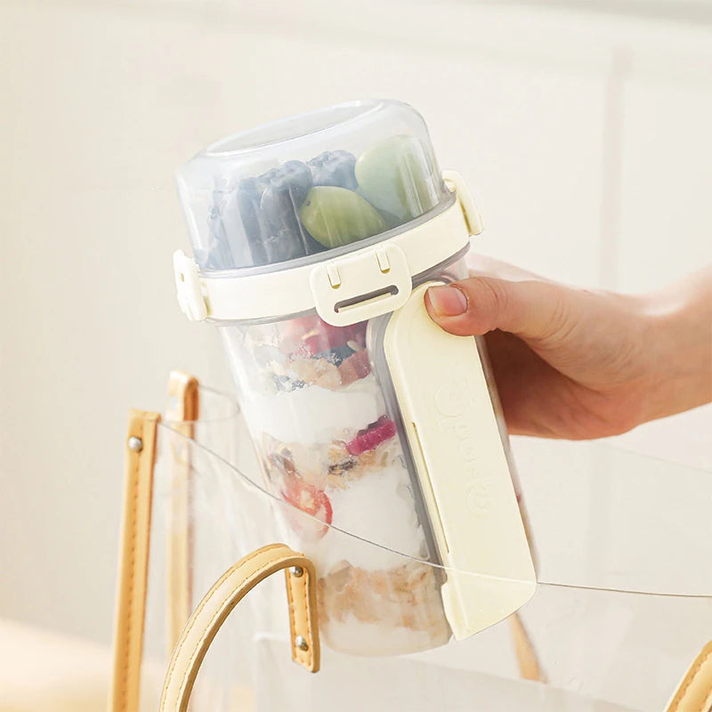 600ml Portable Salad Cup with Dressing Holder & Fork | Meal Prep Meal Prep Container SPOT