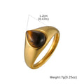18K Gold Plated Tiger Eye & Green Aventurine Stone Ring Natural Stone Ring SPOT RC-1074G 6