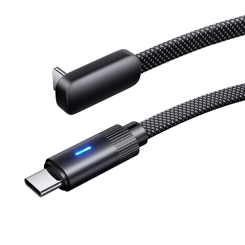 100W 90° Dual USB-C Fast Charging Flat Cable – iPhone & Android USB-C Charging Cable SPOT A 1m
