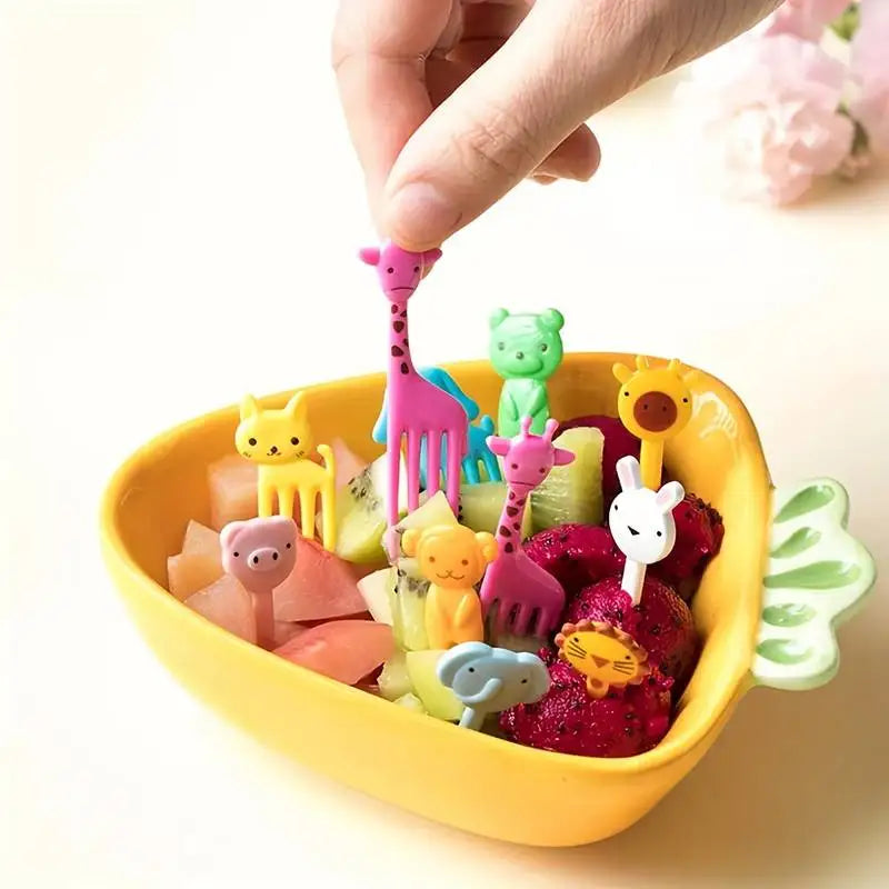 Animal Cartoon Fruit Picks – Kids Bento Party Food Forks 10pc Kids Food Picks SPOT