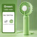 Mini USB Rechargeable Hand Fan – 3-Speed Portable Cooling Portable Hand Fan SPOT Green USB Type-C