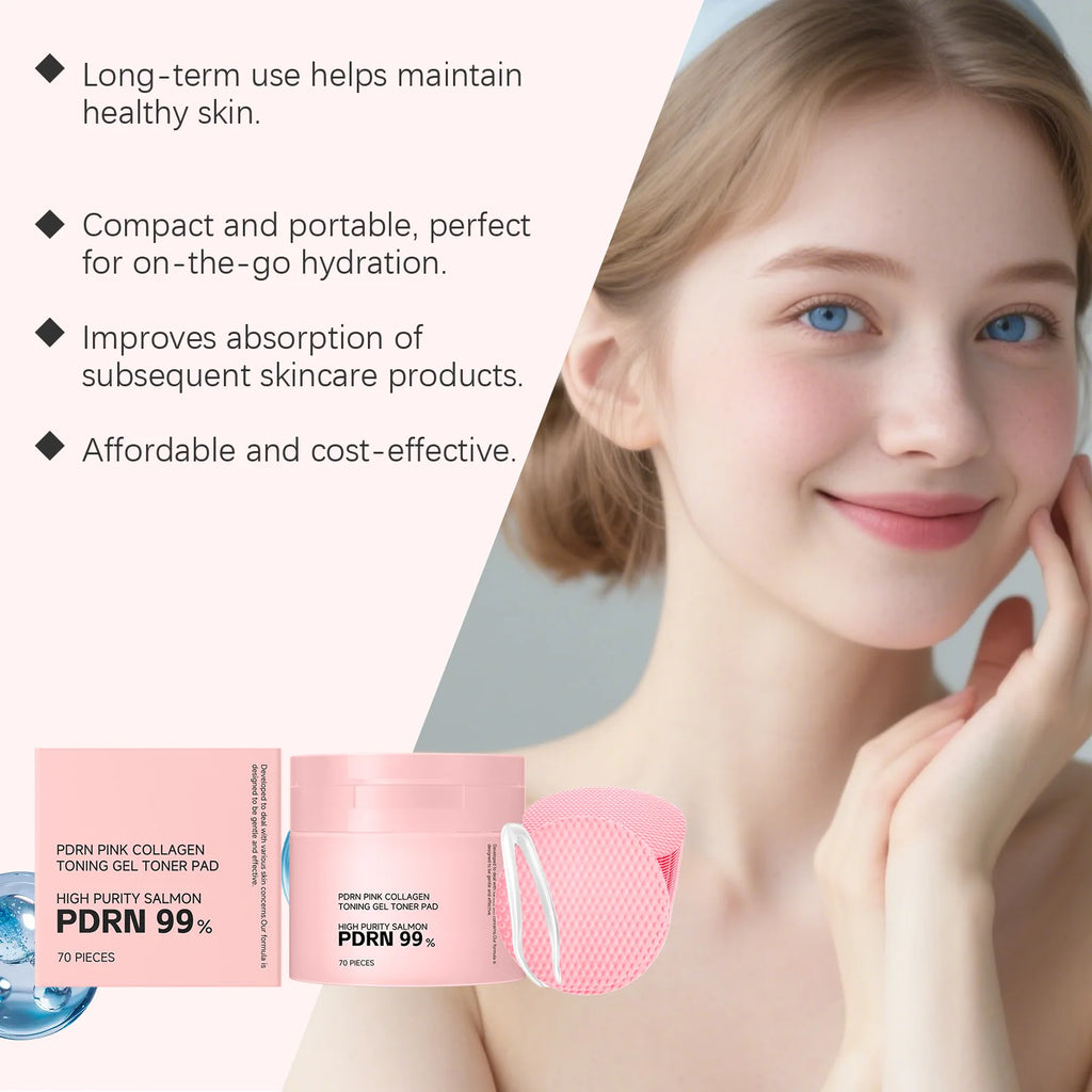 PDRN Pink Collagen Toning Gel Pads – Hydrating & Brightening Collagen Toner Pads SPOT