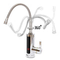 Instant Hot Water Electric Faucet 3KW 360° Rotation LCD Display Electric Kitchen Faucet SPOT White 100V-240V EU Plug