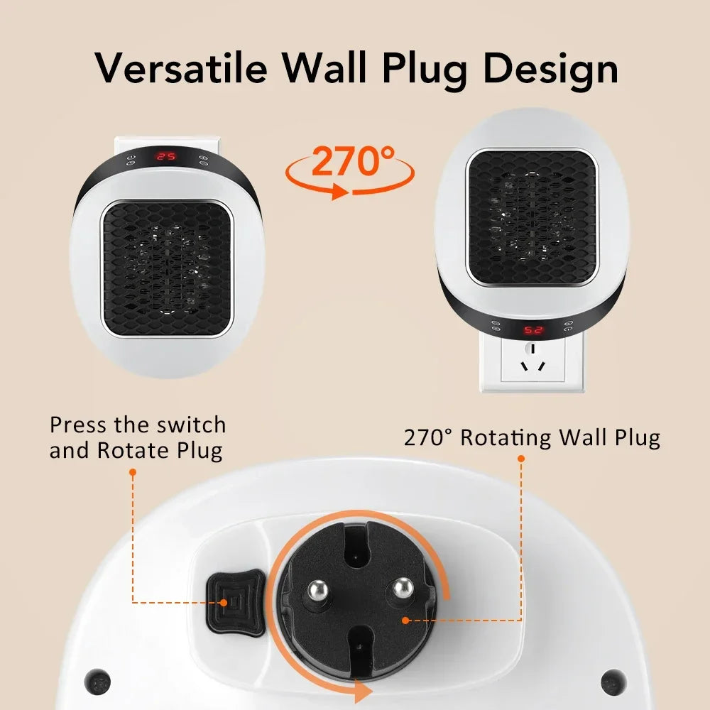 Wall-Mounted Mini Electric Fan Heater with Remote Control Wall Heater Fan SPOT