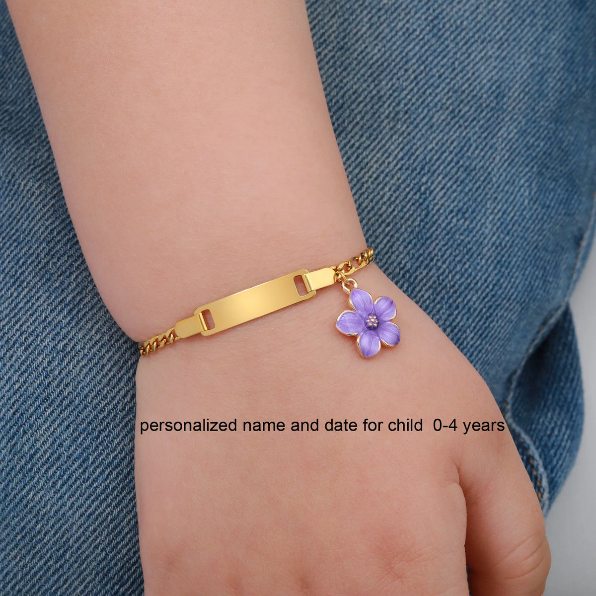 Engravable Cherry Blossom Kids ID Bracelet – Personalized Gift Kids ID Bracelet SPOT