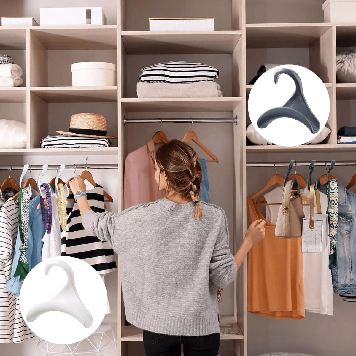 10-Pack Multi-Hook Hangers – Tie, Scarf, Hat, Belt & Bag Closet Hook Hangers SPOT