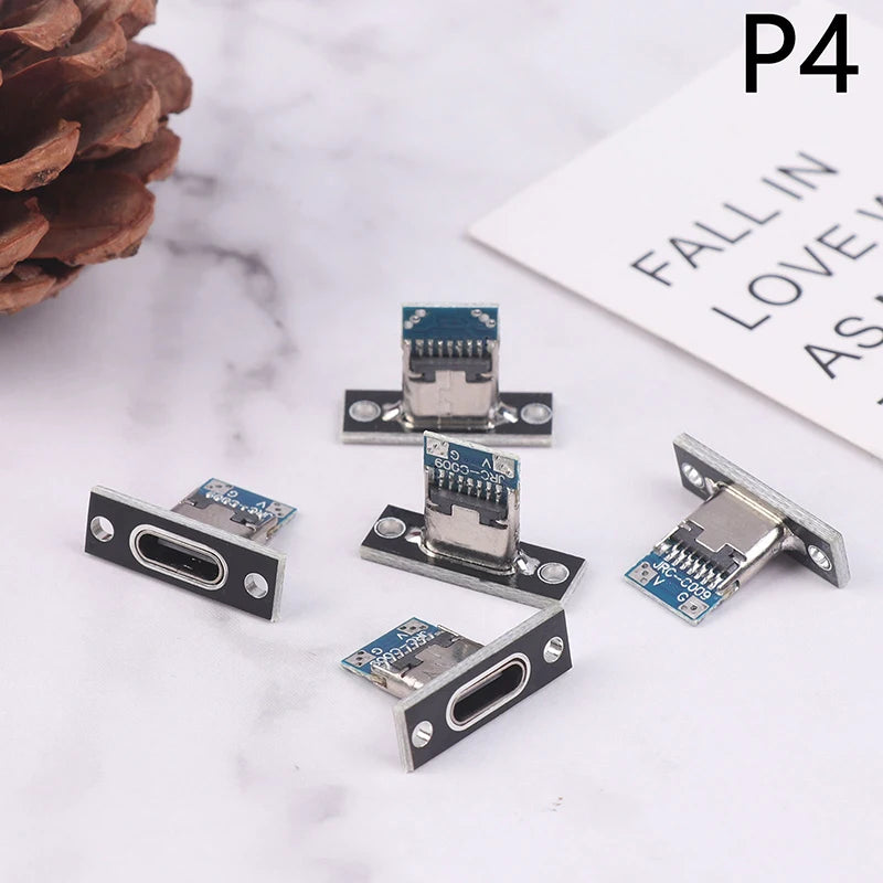 USB 3.1 Type-C Female Connector Jack with Screw Plate – 5 Pack USB-C Connector Jack SPOT 4