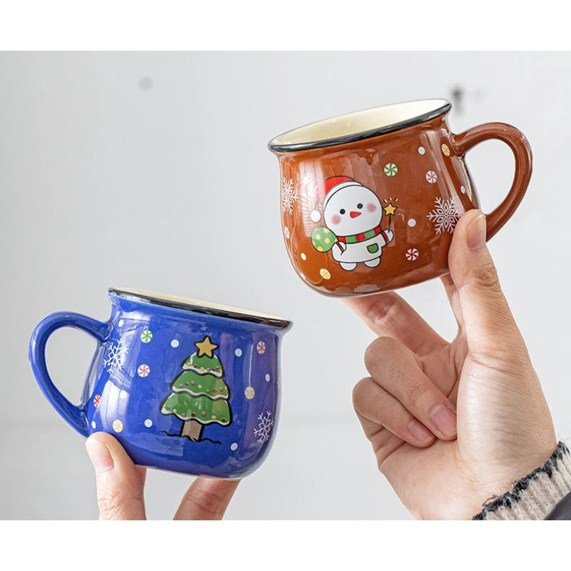 Santa Claus Ceramic Mousse Cup 5oz – 8 Colors | Kids Xmas Mug Ceramic Holiday Mug SPOT
