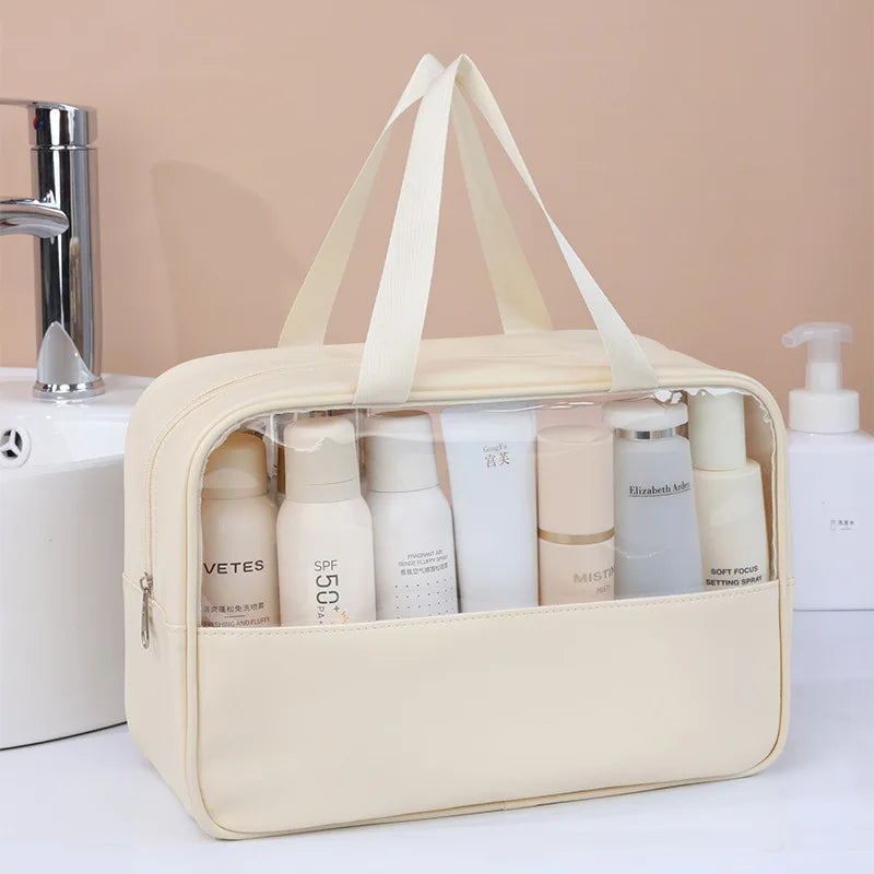 Clear PVC Travel Makeup Bag – Large Waterproof Cosmetic Pouch Cosmetic Travel Bag SPOT